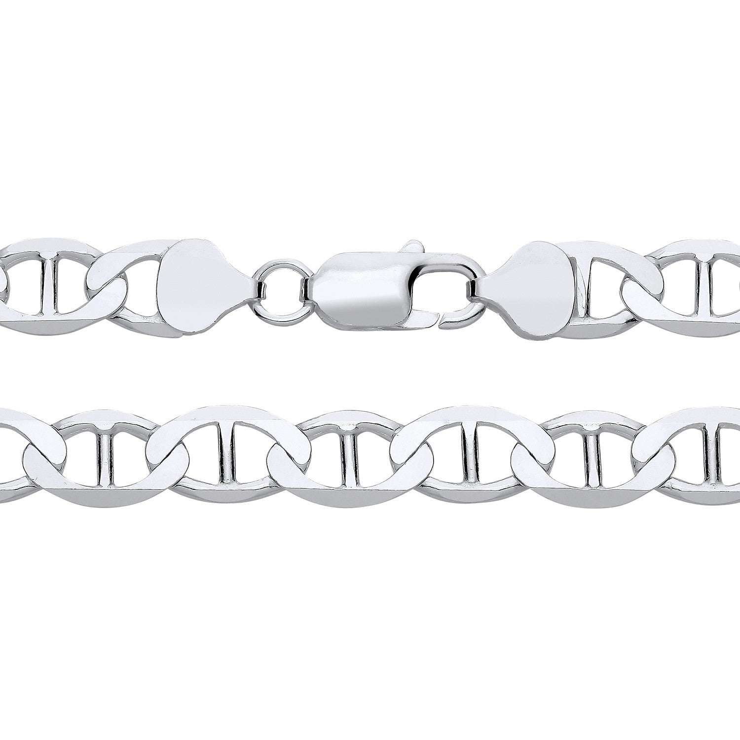 Men's Anchor Bracelet Solid Sterling Silver British Made Hallmarked 8mm Wide 8"