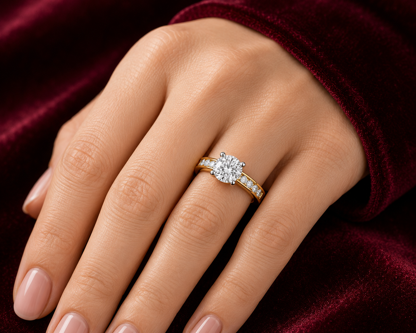 18ct Gold Solitaire Engagement Ring Solid Sterling Silver 925 6mm Stone Size J-V