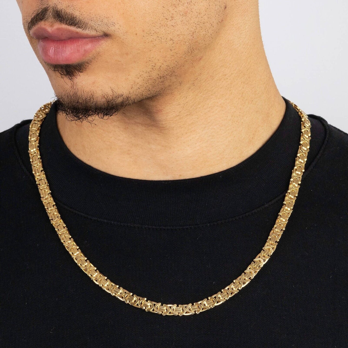9ct Yellow Gold BYZANTINE Chain 24" 55 grams Hallmarked Men's Gents