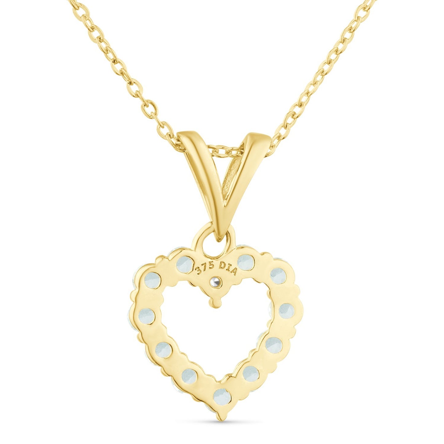 Blue Topaz & Diamond Heart Pendant Necklace Yellow Gold Fine Jewellery Gift