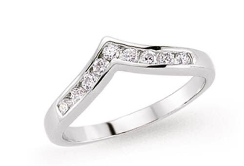 Wishbone Ring Sterling Silver Band Eternity Platinum Plated