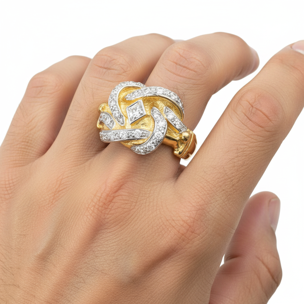 Men's Knot Ring Solid 9 Carat Yellow Gold Hallmarked British made