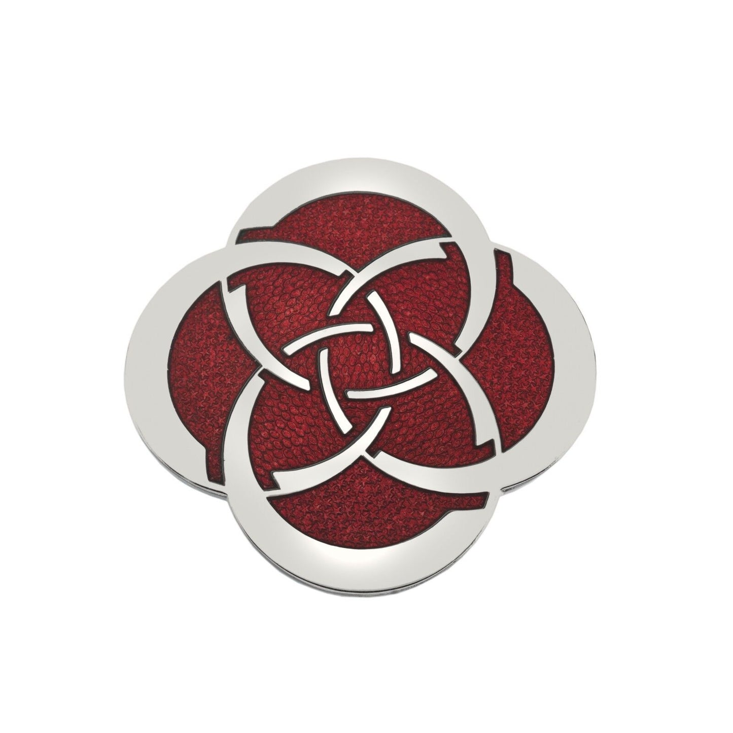 Celtic Slim Knot Brooch Silver Plated Red Brand New Gift Packaging
