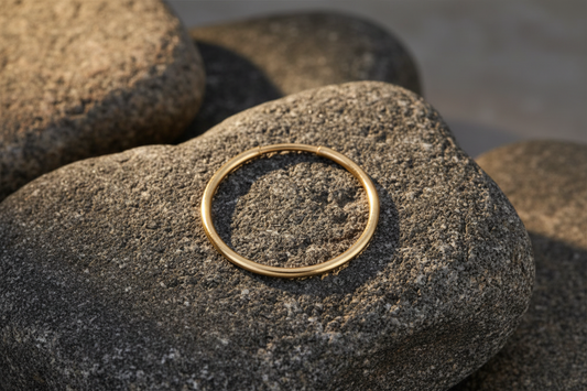 Mens Gold Hoop Earring 18mm Yellow Gold Medium Weight Sleeper