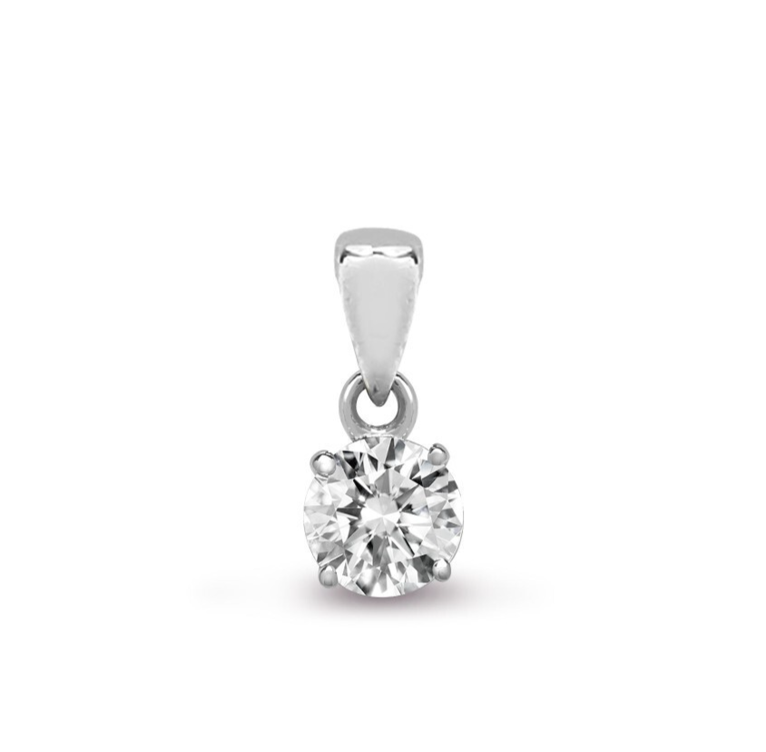 Lab Grown Diamond Pendant 1.00ct Claw Set 18ct White Gold IGI Certificated
