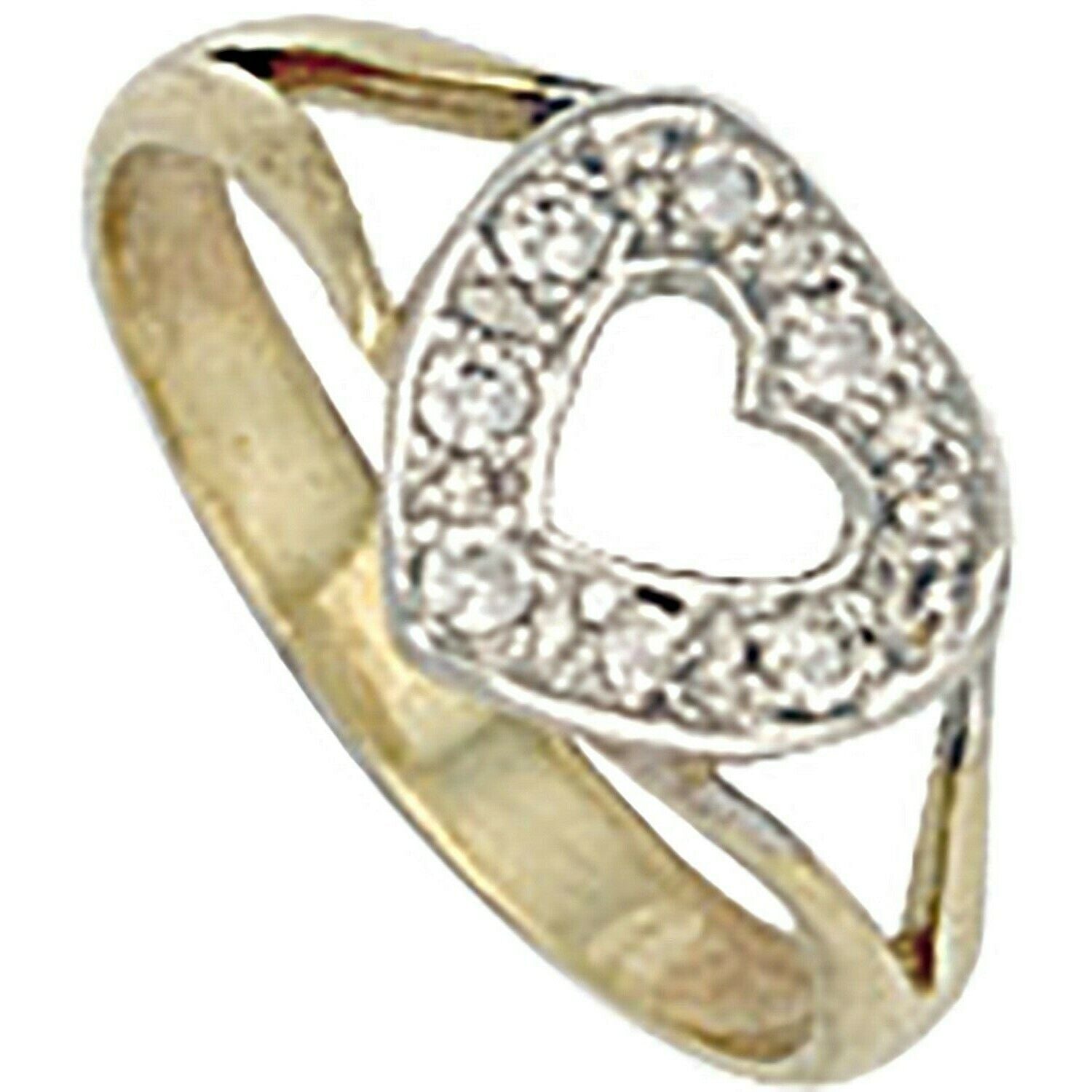 Baby Child's Heart Ring Gemstone Solid Yellow Gold British Made Hallmarked