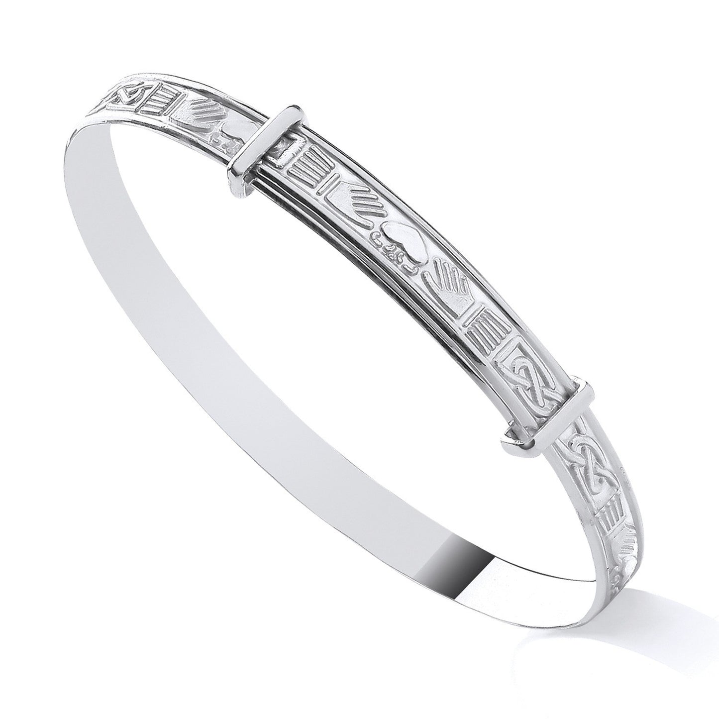 Ladies Claddagh Expandable Bangle Sterling Silver 925 Hallmarked Bracelet