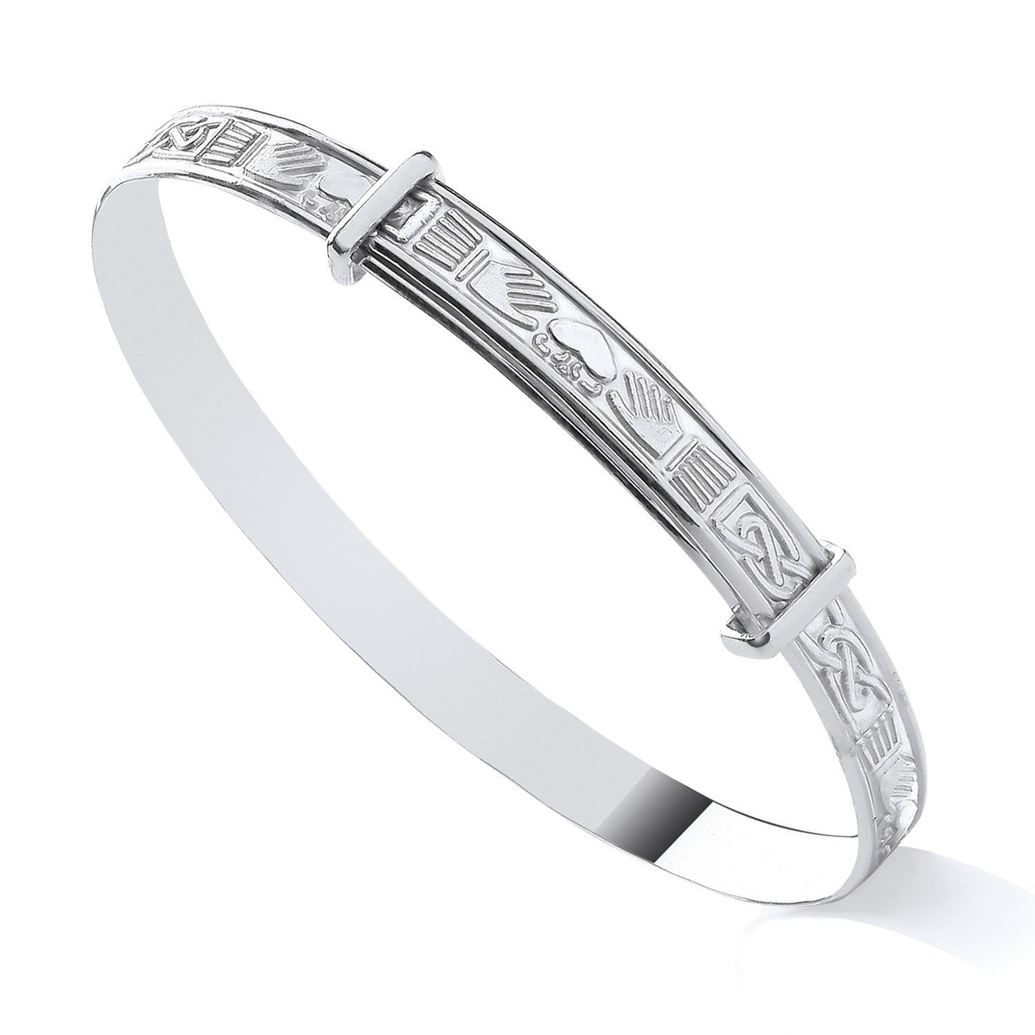 Ladies Claddagh Expandable Bangle Sterling Silver 925 Hallmarked Bracelet