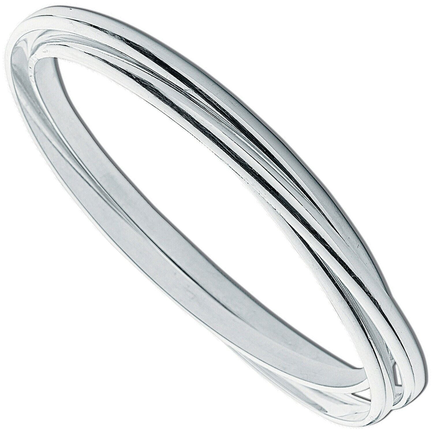 Silver Russian Wedding Bangle British Made Full Hallmark Heavy Weight Boxed