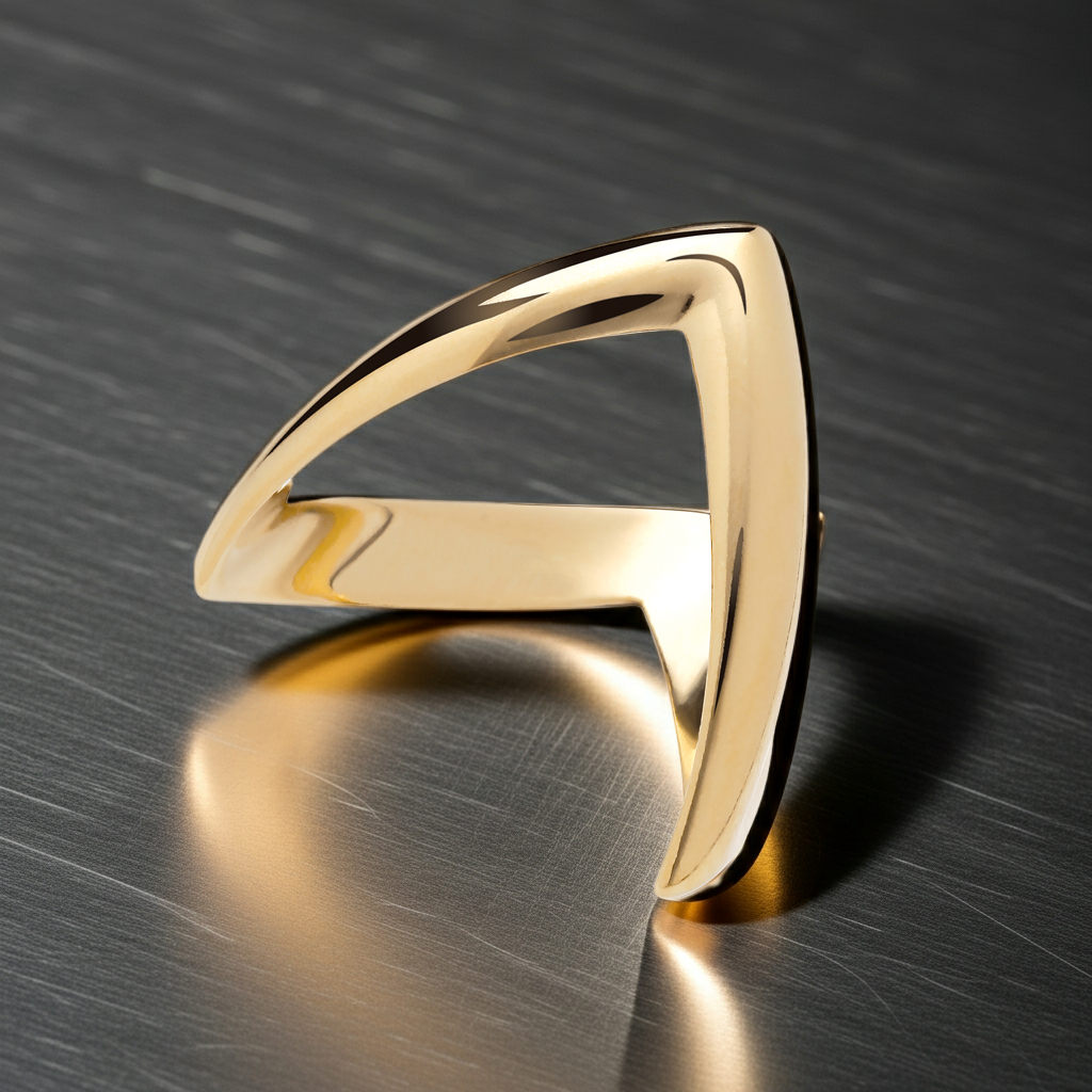 18ct Gold Double Wishbone Ring on Solid Sterling Silver  925 Hallmark Size K-V