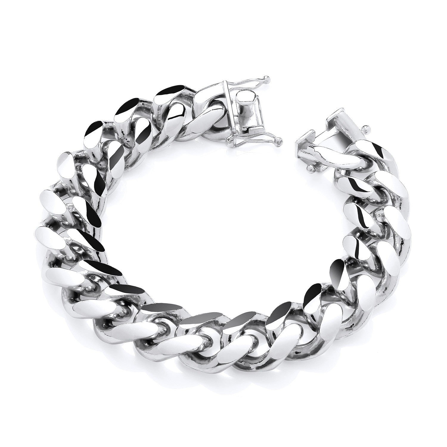 Solid Silver Mens Cuban Bracelet HEAVY 172 GRAMS 18.5mm Wide Hallmarked