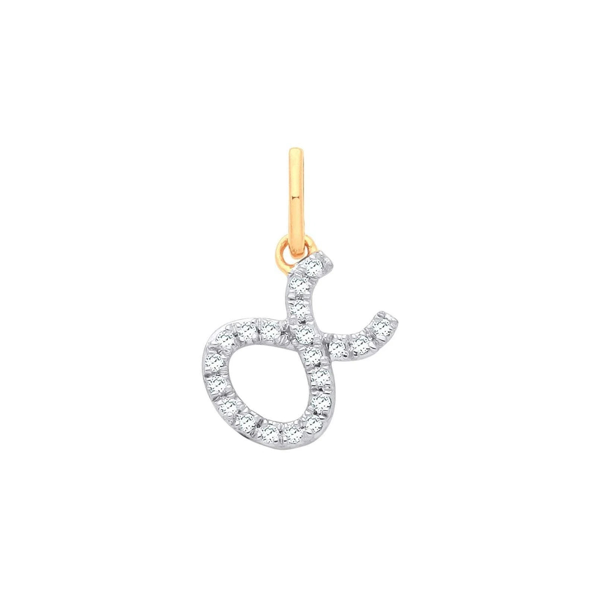 Real Diamond Zodiac Pendant Necklace 9ct Yellow Gold Hallmarked