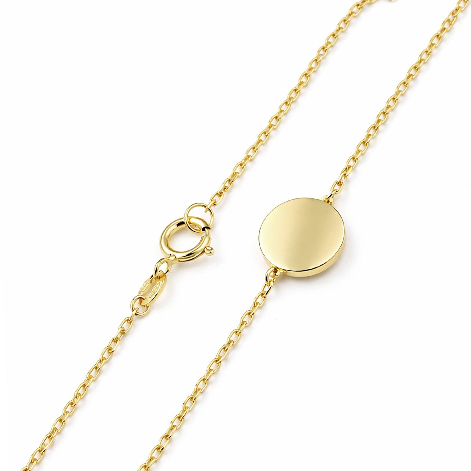 Timeless Gold Disc Bracelet 9ct Yellow Gold 375 Hallmark 19cm