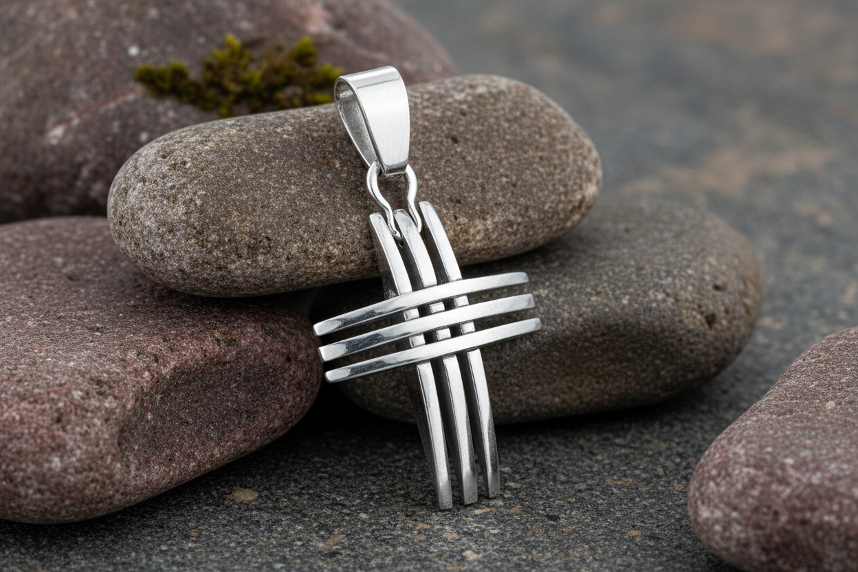 Fred Bennett Triple Bar Cross Pendant 50cm P2563