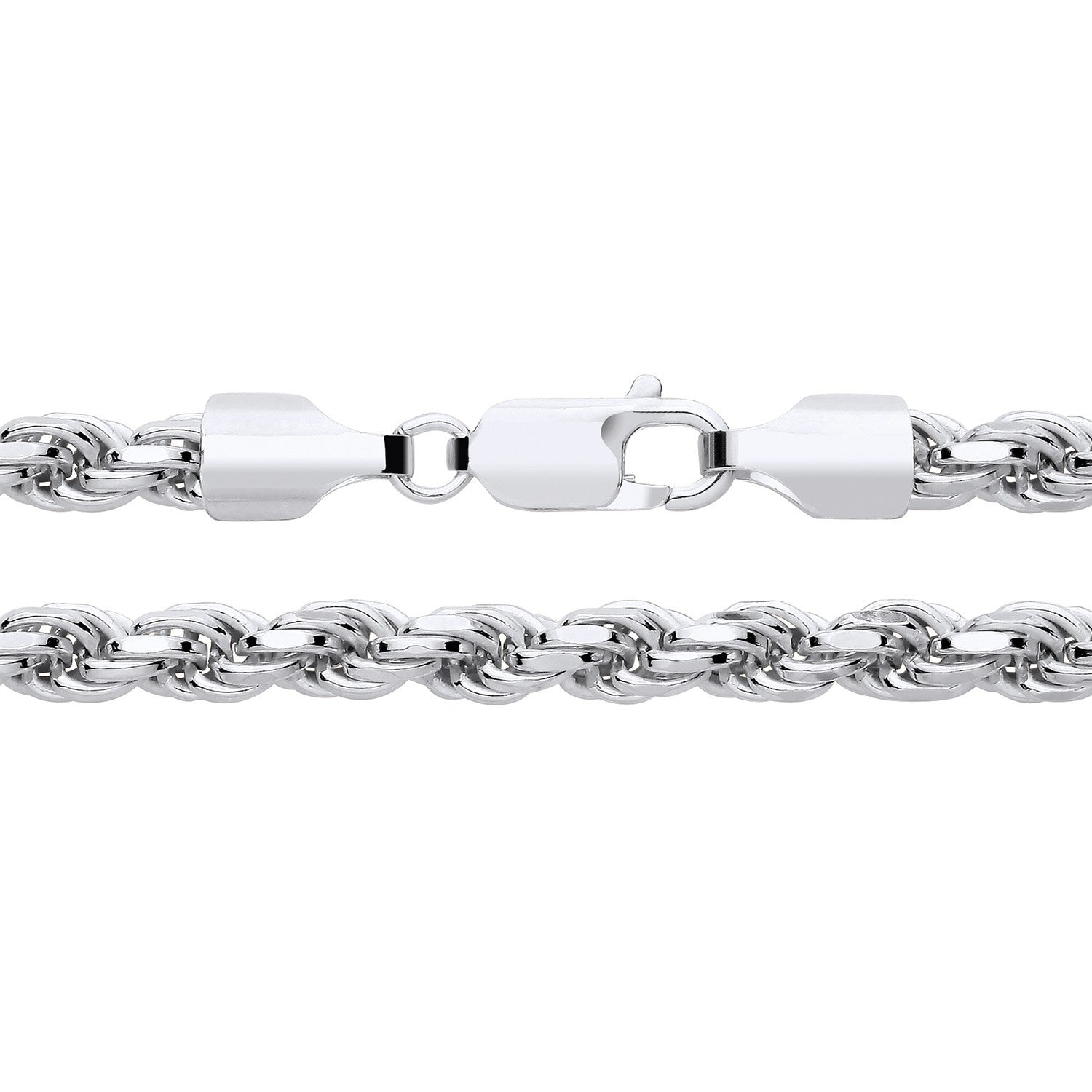 Sterling Silver Rope Chain 5mm Diamond Cut Full Hallmark 51 grams 26"