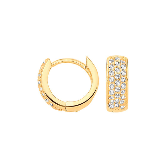 Yellow Gold Small Huggie Hoop Earrings Gemstone Hinged Hoops Hallmarked