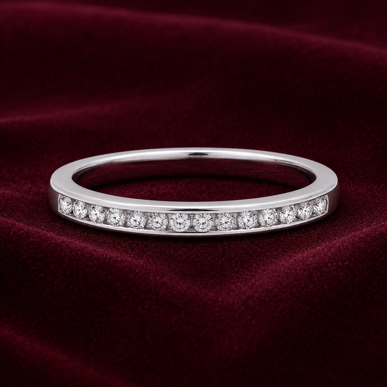 Sterling Silver Gold Eternity Band Ring Channel Setting 925