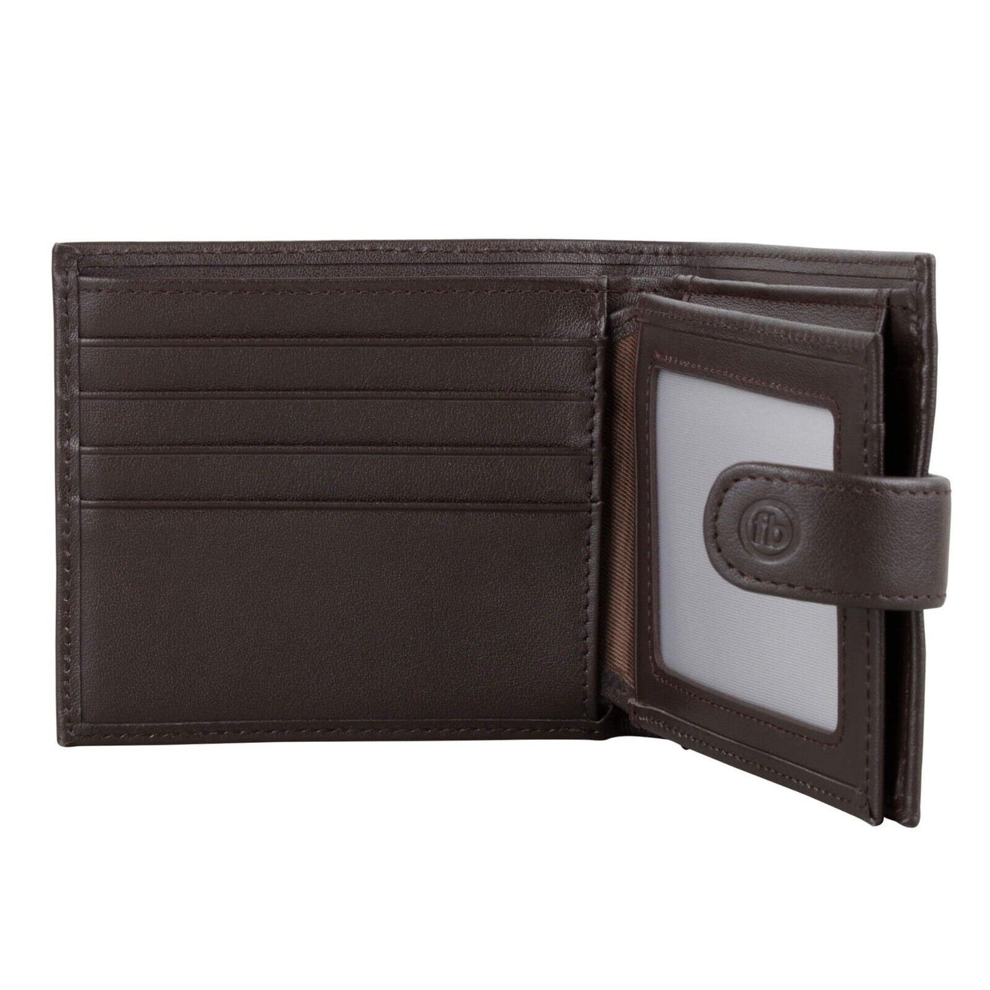 Fred Bennett Brown Leather Wallet with Coin Purse Free Laser Engraving W016