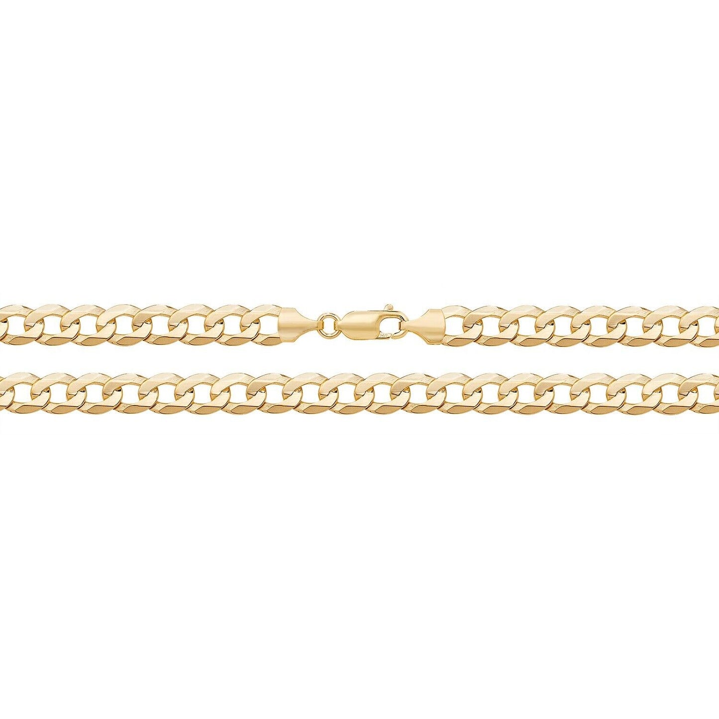 Heavy Yellow Gold Curb Chain 22" Gents 7mm Wide Hallmark British 22 Grams New