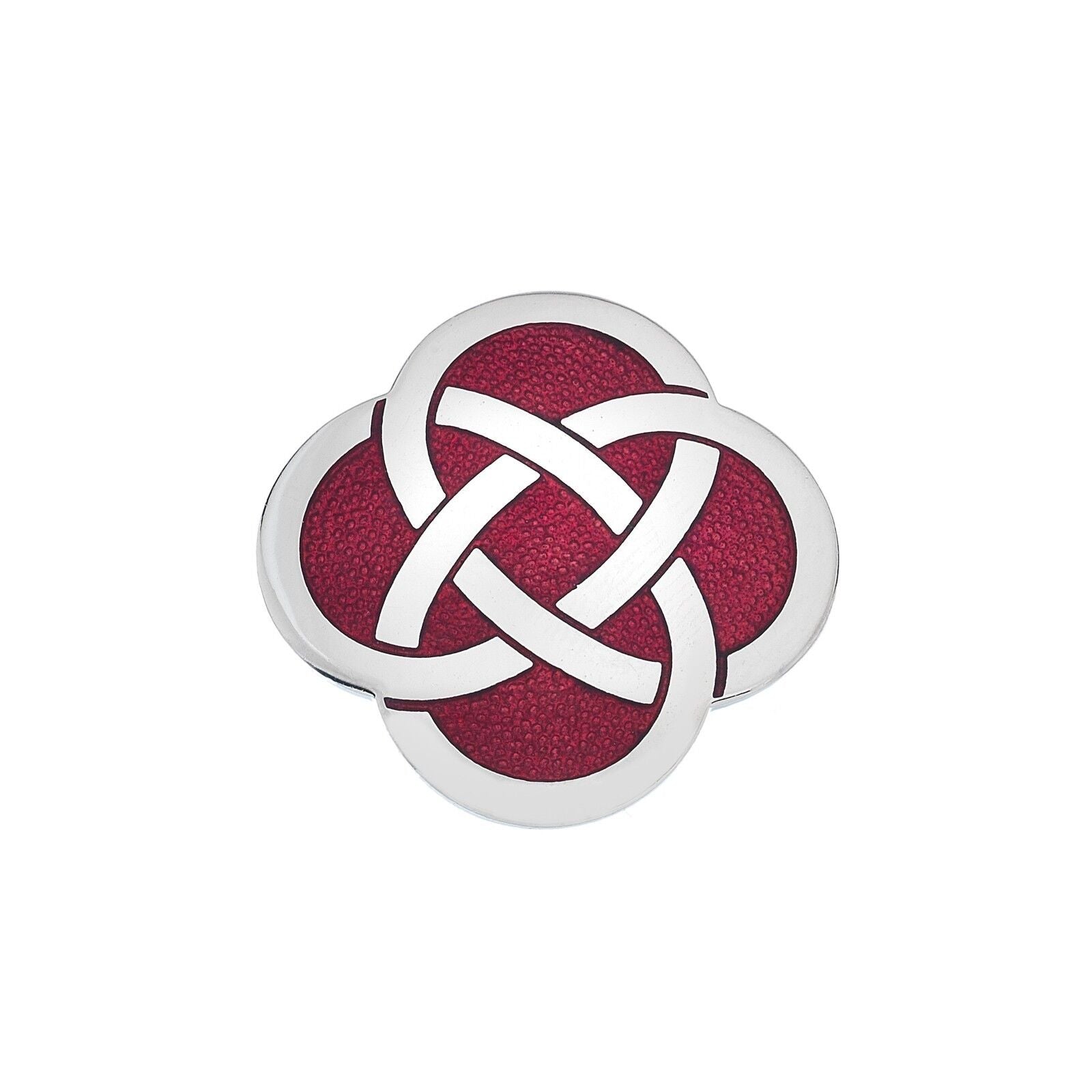 Celtic Knot Red Brooch Silver Plated Brand New Gift Packaging