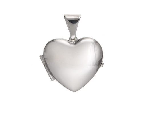 Polished Plain Heart Locket Solid Sterling Silver 925 Hallmark 20mm