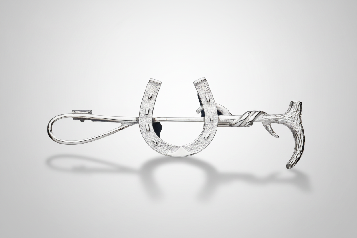 Sterling Silver Horseshoe Brooch 925 Hallmark Brand New Equestrian Gift