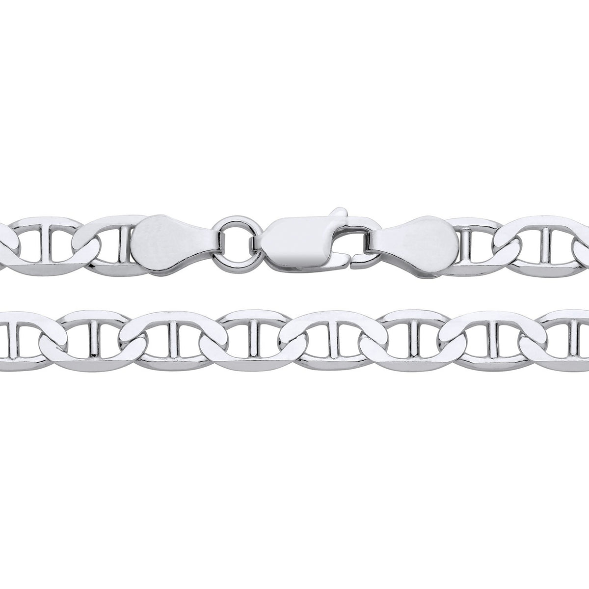 Men's Anchor Mariner Bracelet Solid Sterling Silver British Made Hallmarked 8"