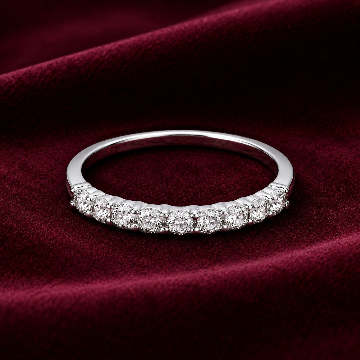 Sterling Silver Eternity Wedding 2.5mm Band Ring 925 Hallmark