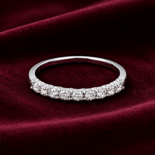 Sterling Silver Eternity Wedding 2.5mm Band Ring 925 Hallmark