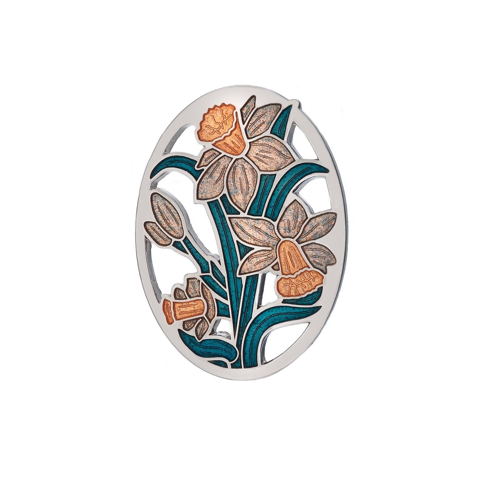 Daffodil Brooch Honey Silver Plated Brand New Gift Packaging