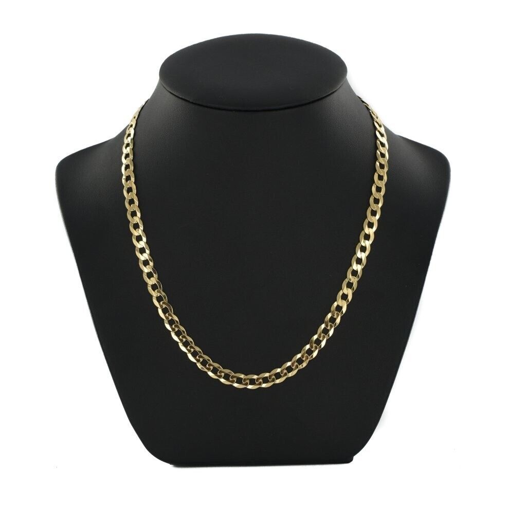9ct Yellow Gold Curb Chain 22" Mens Gents 6mm Wide Hallmark British New