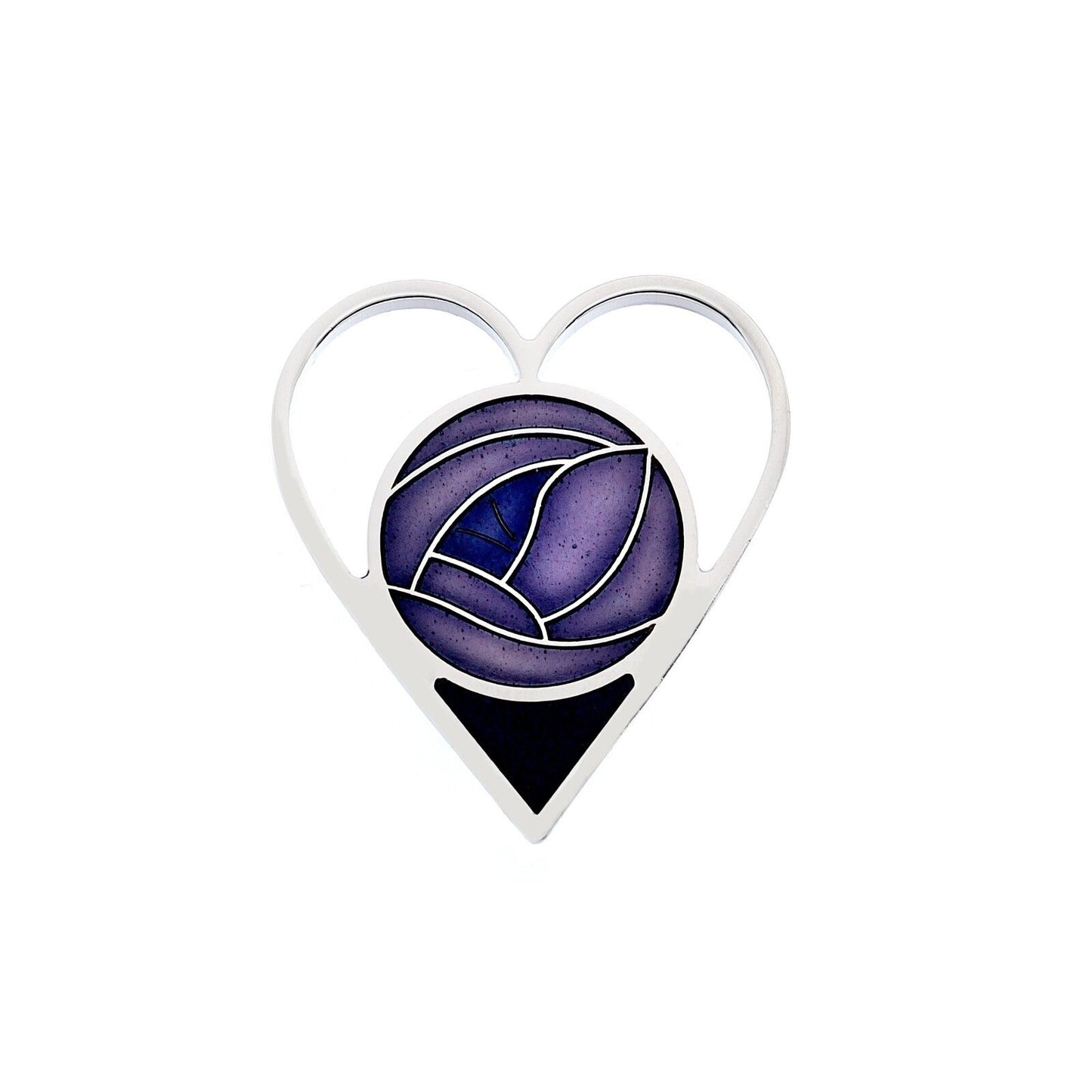 Mackintosh Purple Heart Brooch Silver Plated Brand New Gift Packaging