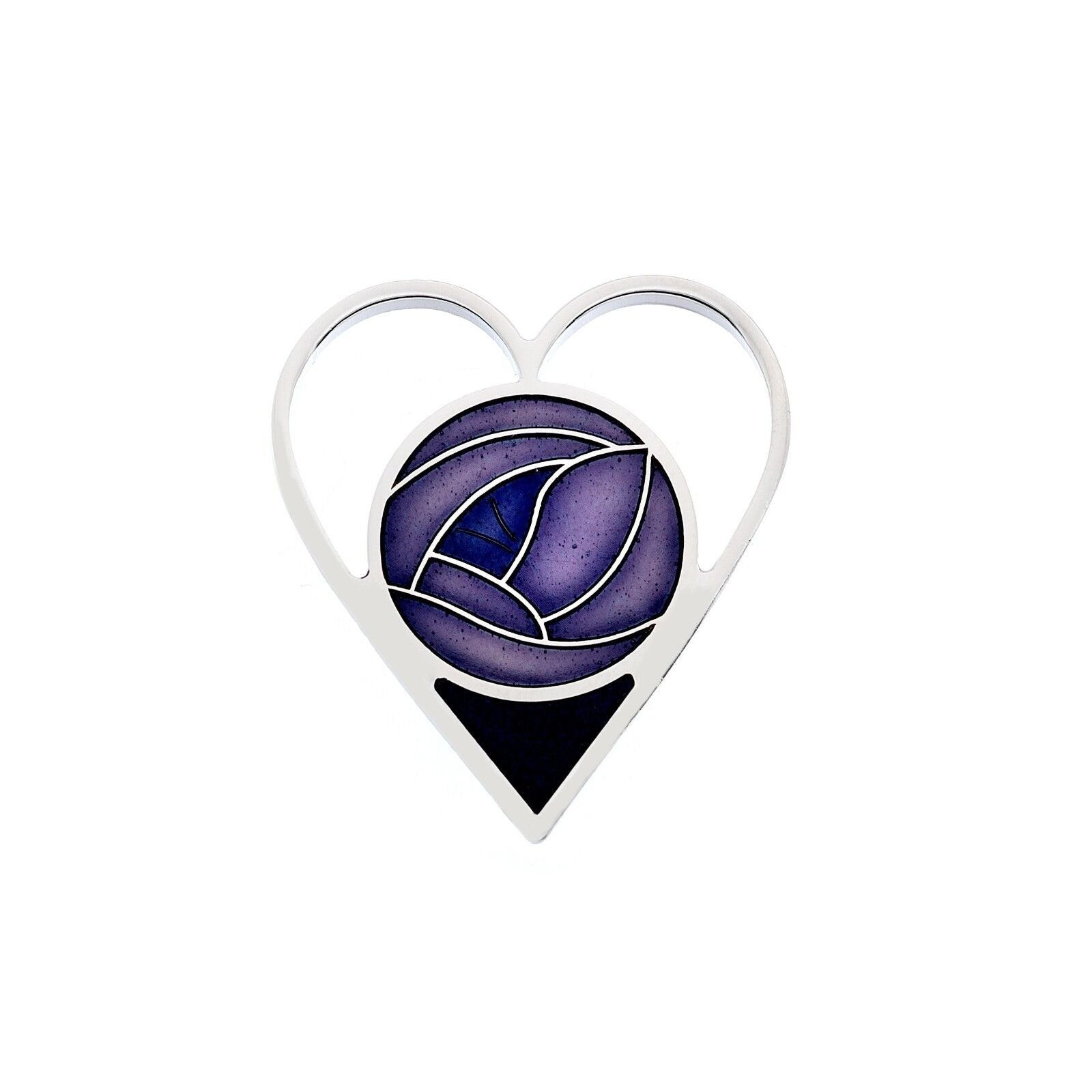 Mackintosh Purple Heart Brooch Silver Plated Brand New Gift Packaging