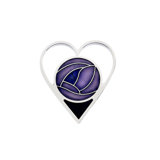 Mackintosh Purple Heart Brooch Silver Plated Brand New Gift Packaging