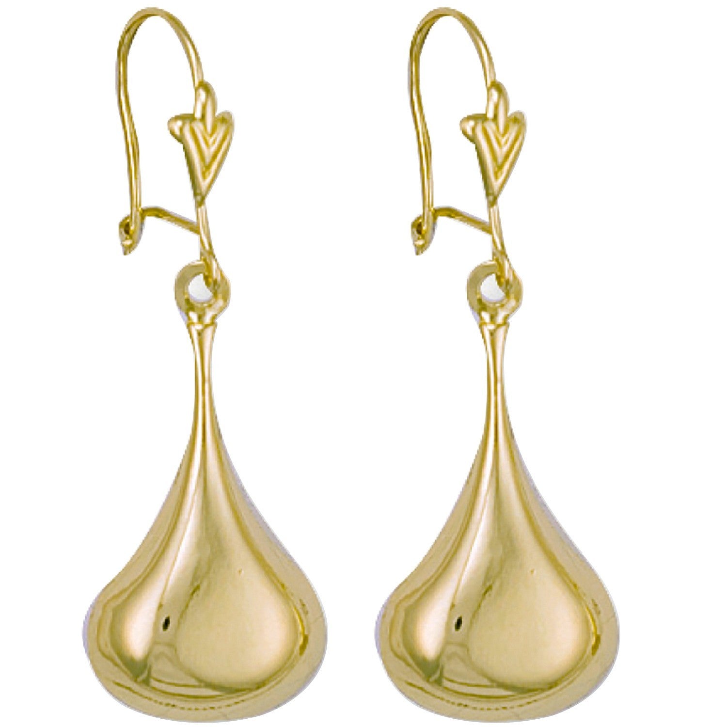 Pear Drop Earrings 9ct Yellow Gold Drops 35mm Hallmarked