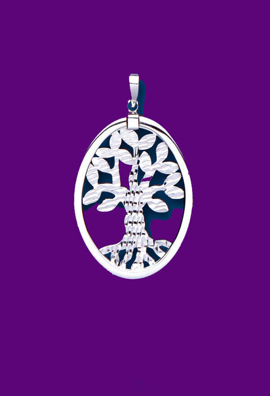Tree of Life Pendant Sterling Silver 925 Hallmark Diamond Cut All Chain Lengths