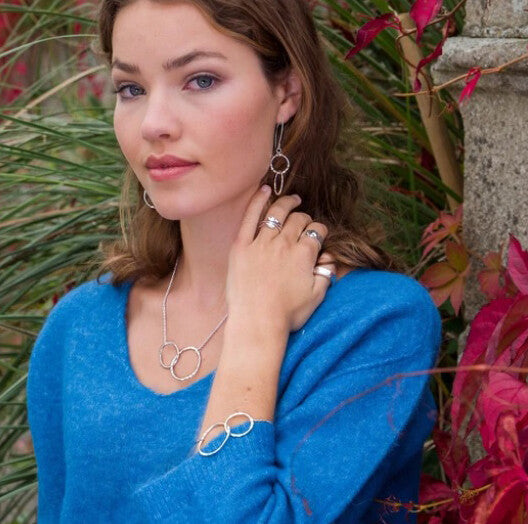 Silver Love Link Necklace Solid Sterling Silver 18-20" Hallmark Luxury Box