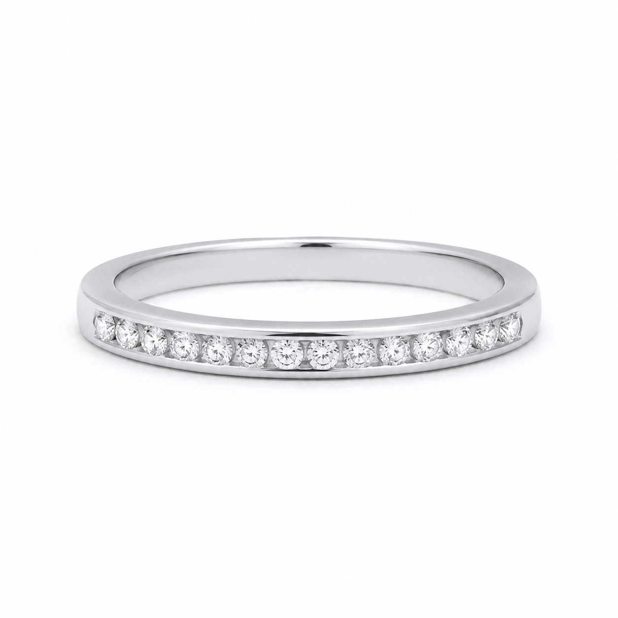 Sterling Silver Gold Eternity Band Ring Channel Setting 925