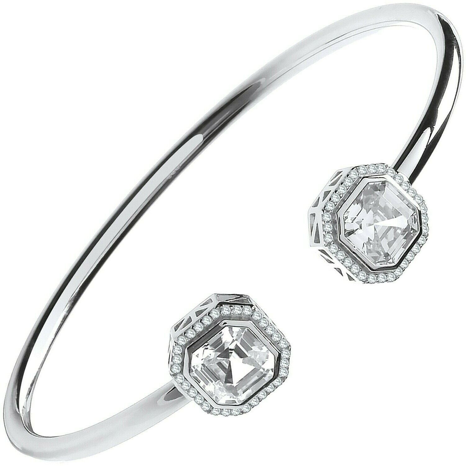 Octagon Gemstone Torque Bangle Hallmark British Made Gift Boxed