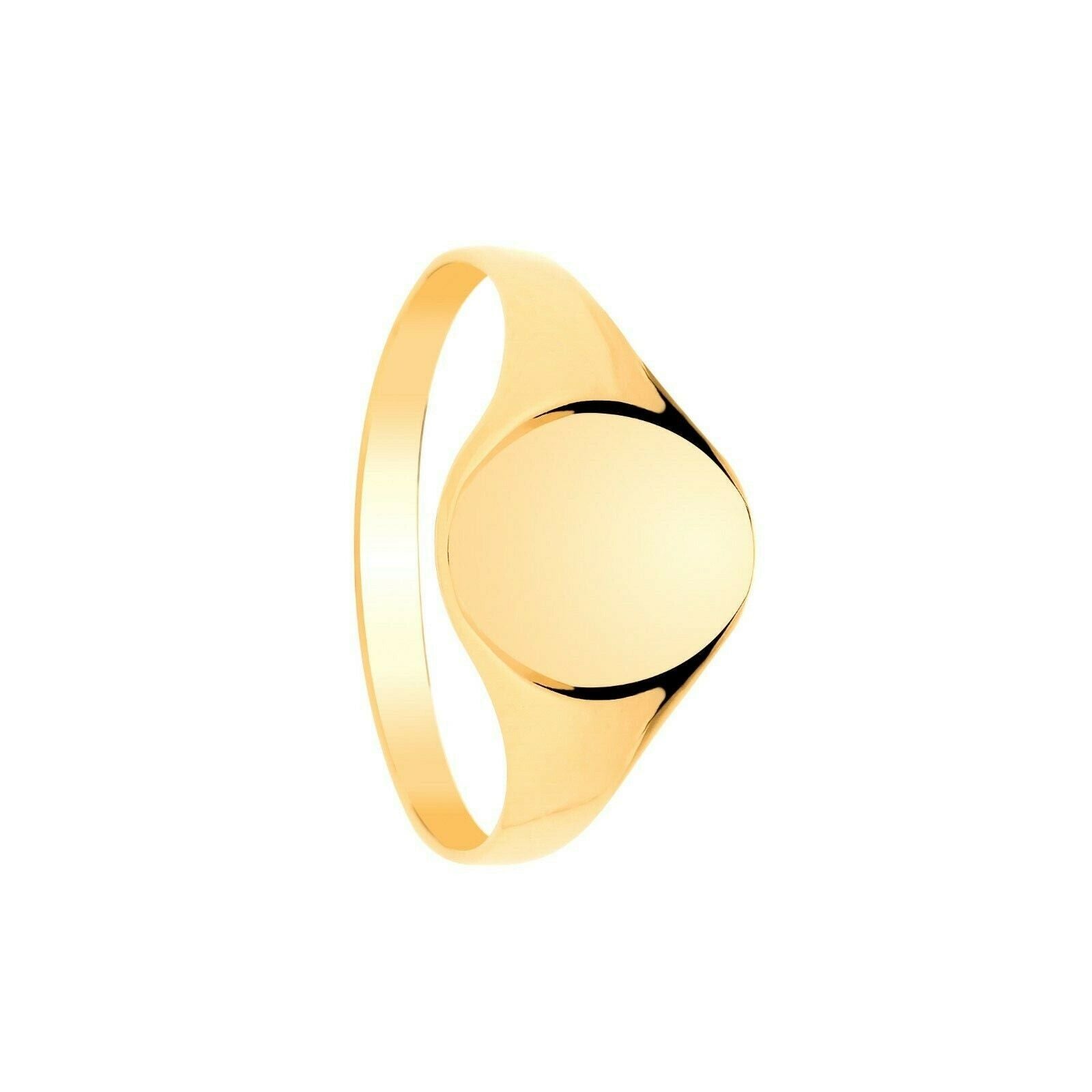 Ladies Oval Signet Ring Solid 9ct Yellow Gold Fully Hallmarked