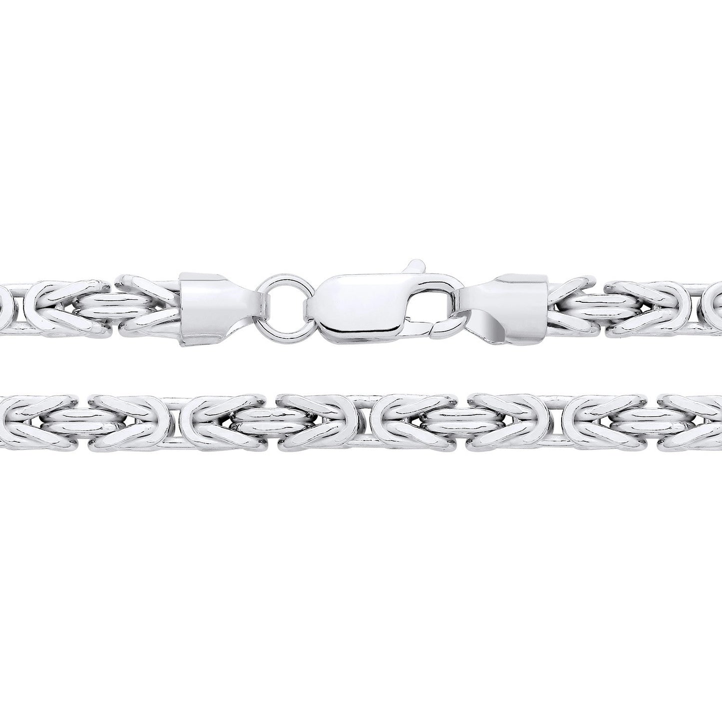 Men's Byzantine Bracelet Solid Silver British Made Hallmarked 8 " 4mm Wide