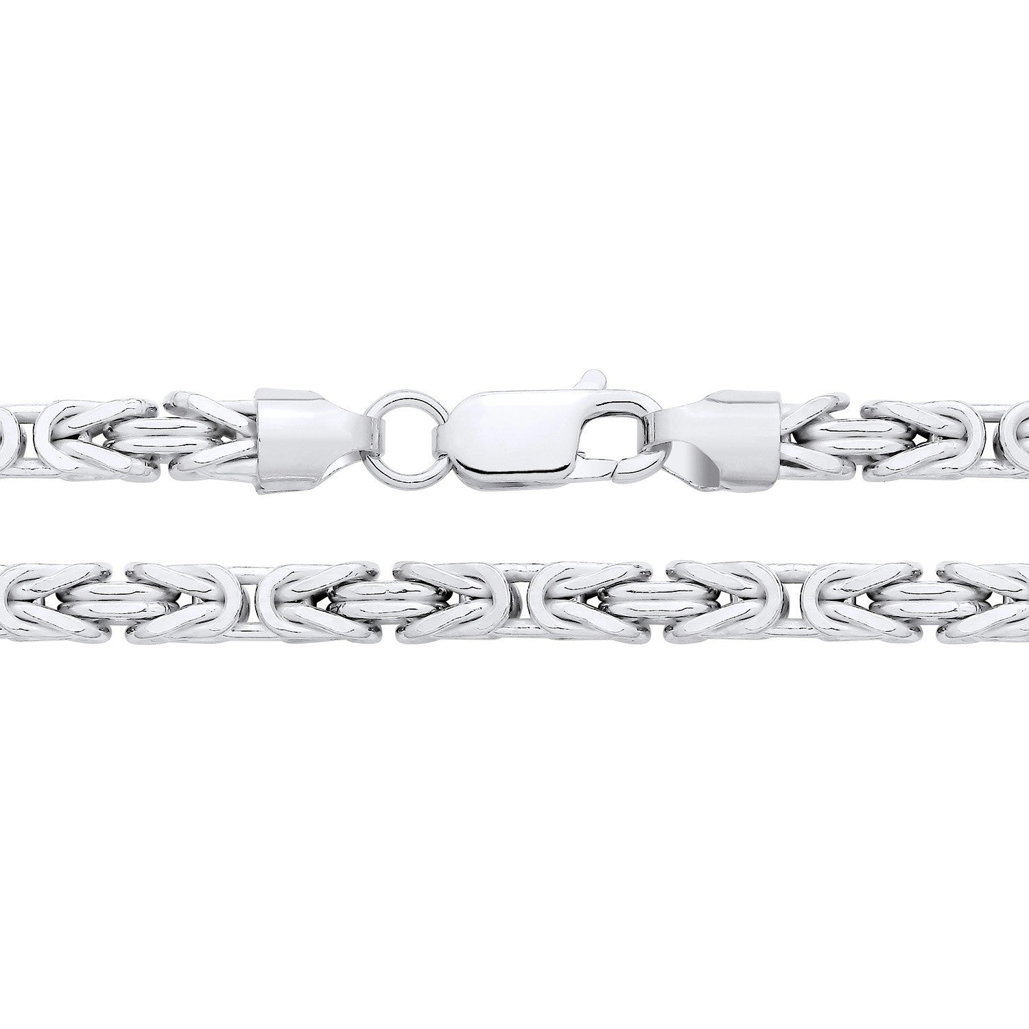 Men's Byzantine Bracelet Solid Silver British Made Hallmarked 8 " 4mm Wide