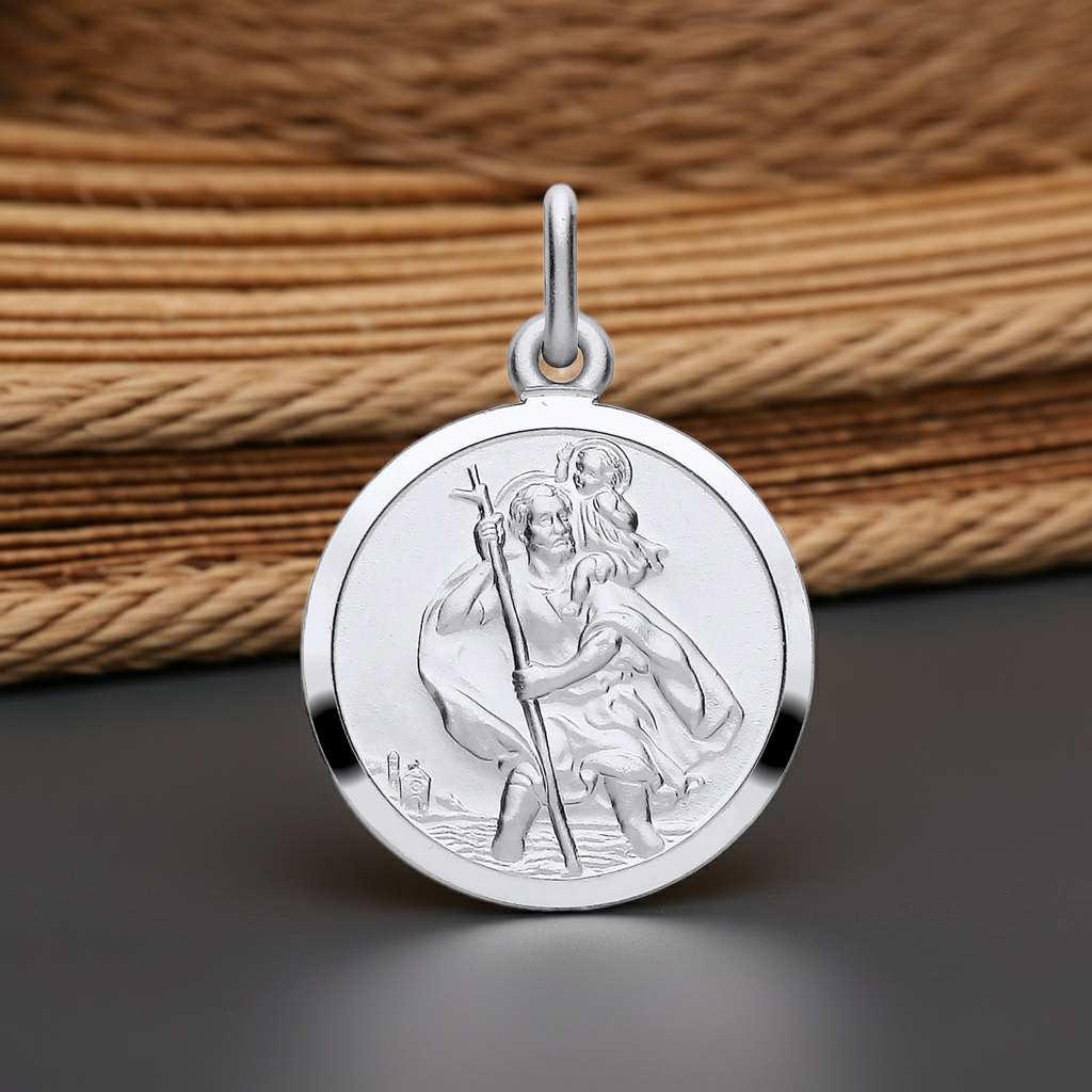 Sterling Silver St Christopher 925 Hallmark 18mm Diameter