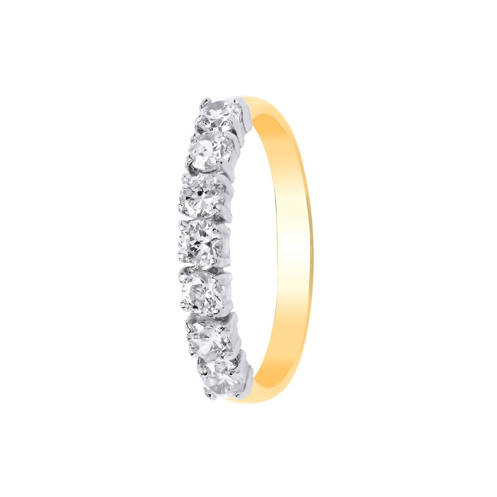 9ct Yellow Gold Eternity Ring Simulated Diamond Anniversary Band Full Hallmark