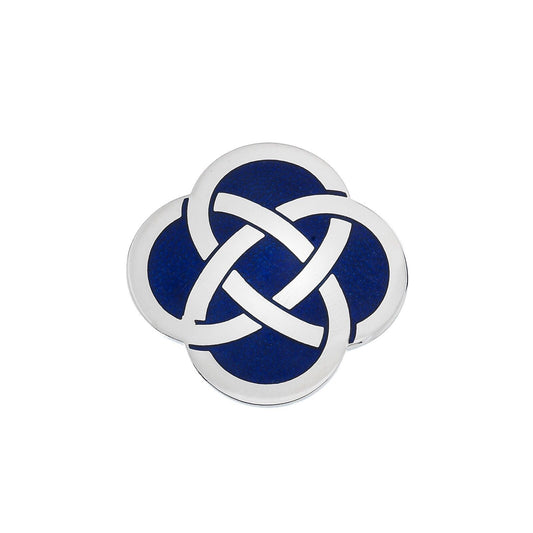 Celtic Knot Blue Brooch Silver Plated Brand New Gift Packaging