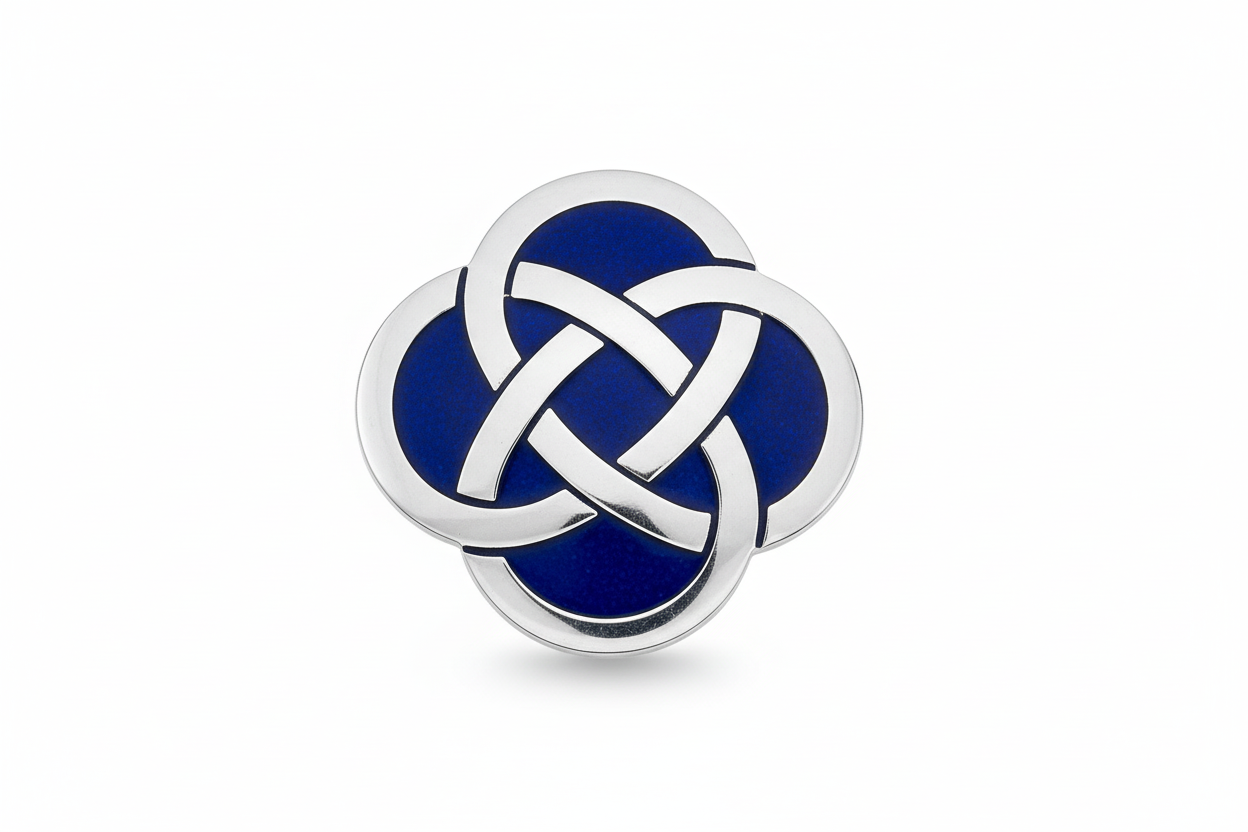 Celtic Knot Blue Brooch Silver Plated Brand New Gift Packaging