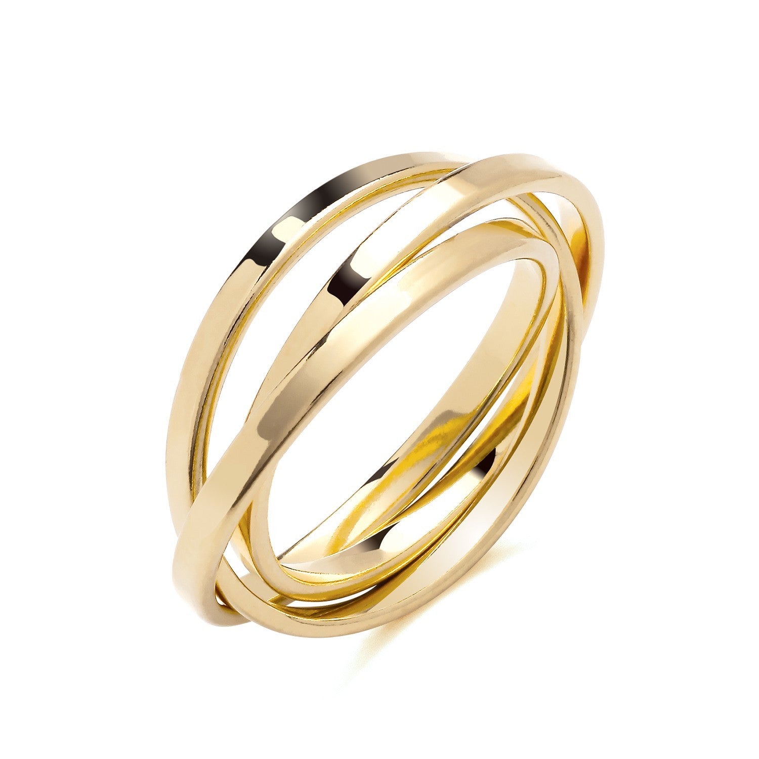 18ct Gold Russian Wedding Ring on Sterling Silver Size K - S