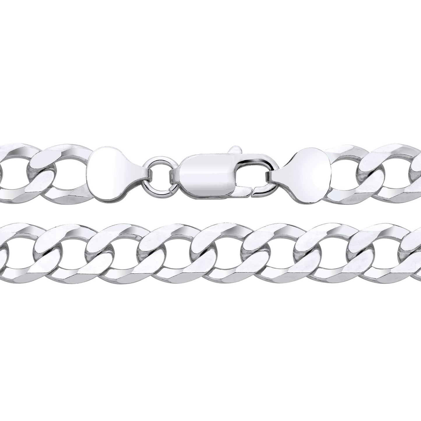Men's Flat Curb Bracelet Sterling Silver 8" 18 Grams Hallmarked 8.7mm Wide