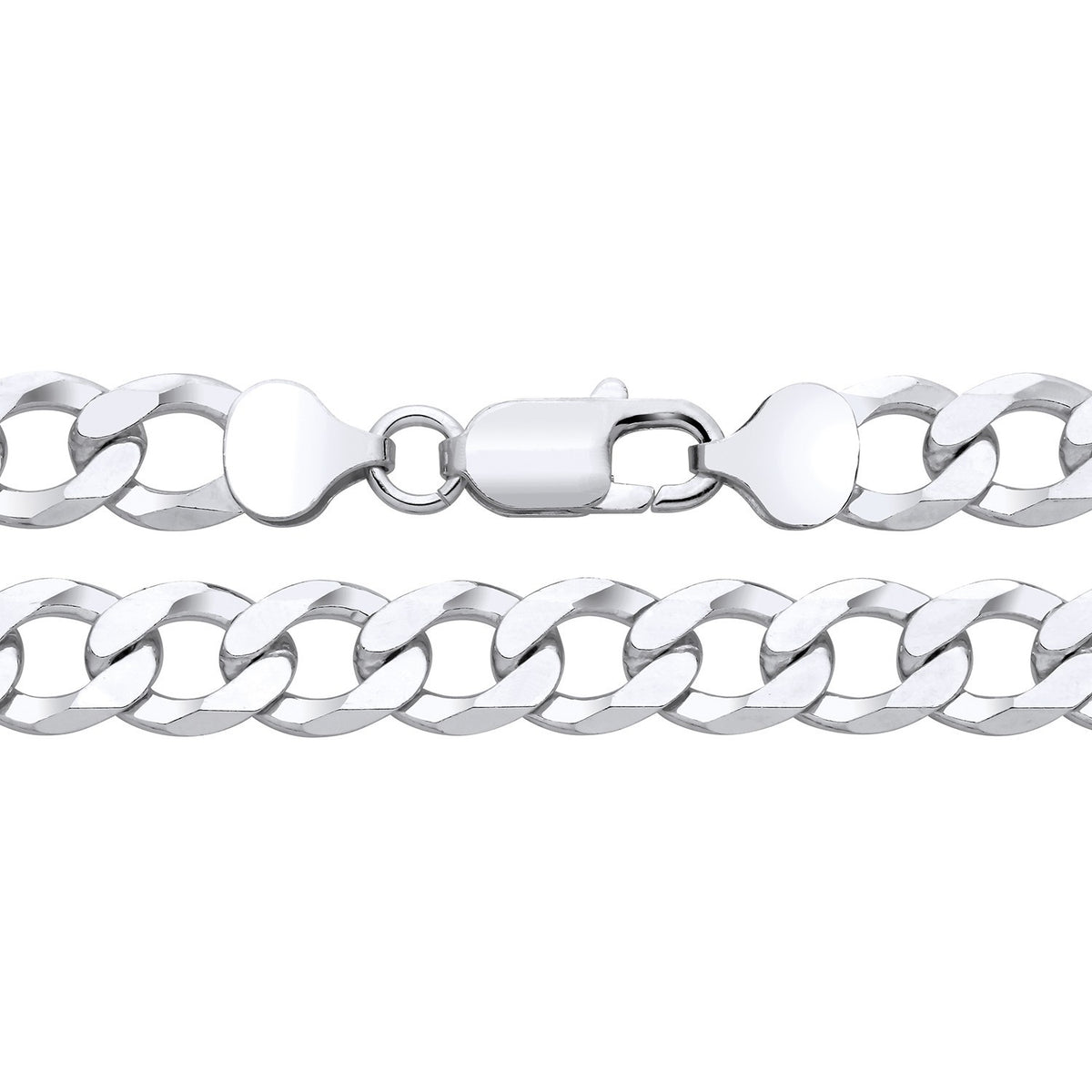 Men's Flat Curb Bracelet Sterling Silver 8" 18 Grams Hallmarked 8.7mm Wide