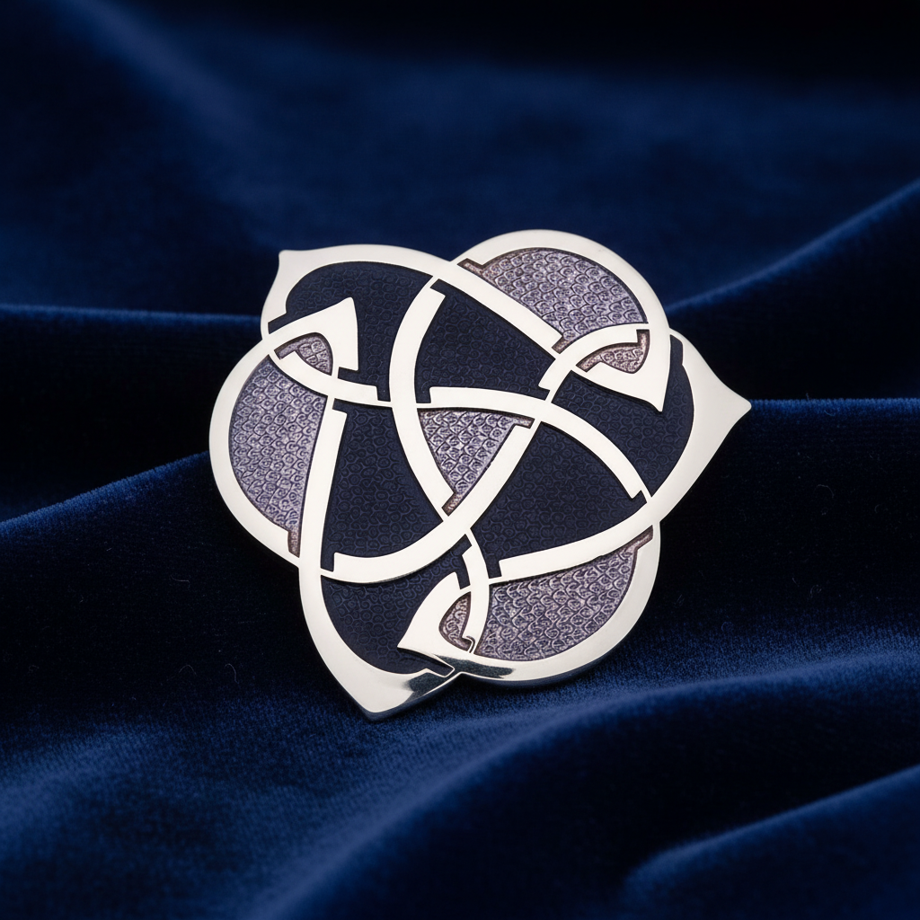 Celtic Archibold Knox Brooch Silver Plated Purple Brand New Gift Packaging